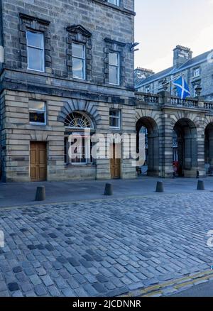Mary Kings Close is an attraction for the unground Streets that were ridden by the plaque, Edinburgh, Scotland, UK Stock Photo