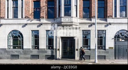 The Clarence Hotel on Wellington Quay in Dublin, Ireland. A four star, 58 roomed hotel in Dublin’s City Centre. Stock Photo