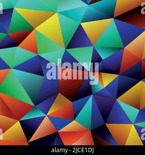 Polygonal rainbow mosaic background. Abstract low poly vector illustration. Triangular pattern in halftone style. Template geometric business design Stock Vector