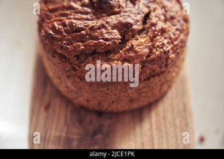Diet dessert - Banana cake without milk, gluten-free, egg-free. Close-up, top view. High quality photo Stock Photo