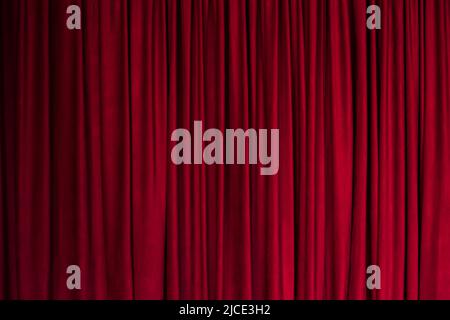 Red background, red curtain texture, theater curtain. Stock Photo