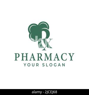 RX pharmacy illustration design logo, health design for pharmaceutical companies Stock Vector