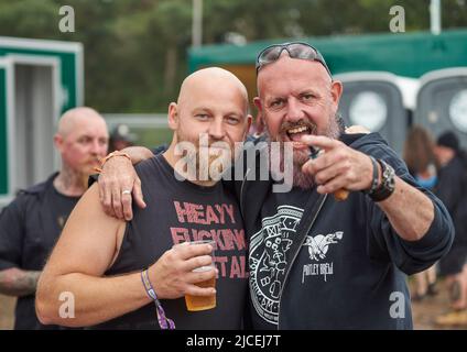 Fans at Bloodstock Open Air Festival, Catton Park, Derbyshire, UK. 12 Aug 2019. Credit: Will Tudor/Alamy Stock Photo