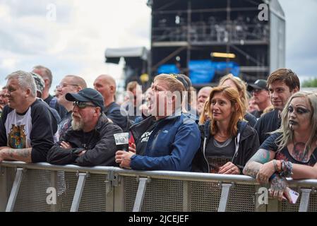 Fans at Bloodstock Open Air Festival, Catton Park, Derbyshire, UK. 12 Aug 2019. Credit: Will Tudor/Alamy Stock Photo