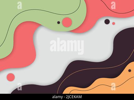 Abstract colorful wavy template design overlapping style. Movement style of minimal colors artwork. Vector Stock Vector