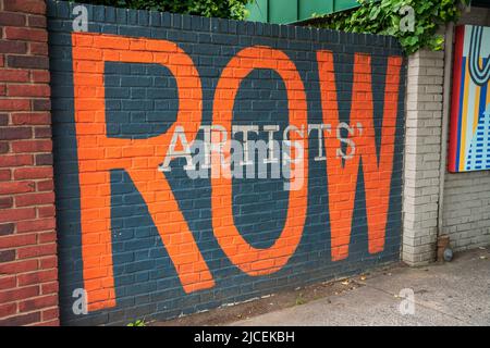 Salem, MA USA - June 12, 2022 - A brightly colored sign marking the beginning of Stock Photo