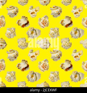 seamless pattern - popcorn. popcorn on a yellow background, pattern Stock Photo