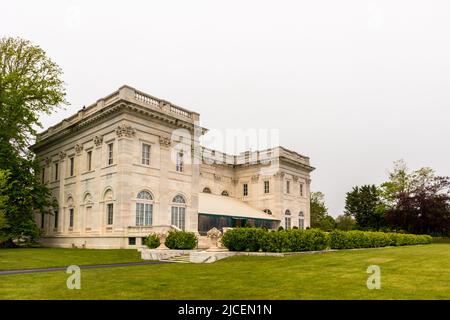 Newport, Rhode Island - May 27, 2022: Exterior view of the historic Marble House in Newport Rhode Island. Stock Photo