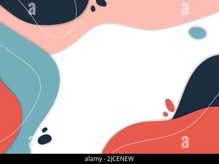 Abstract organic shape of minimal colorful design decoration artwork. Overlapping style of template background. Illustration vector Stock Vector