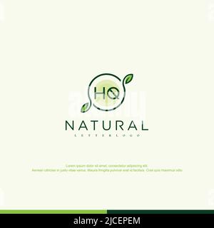 HQ Initial natural logo template vector Stock Vector