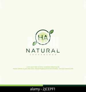 HA Initial natural logo template vector Stock Vector