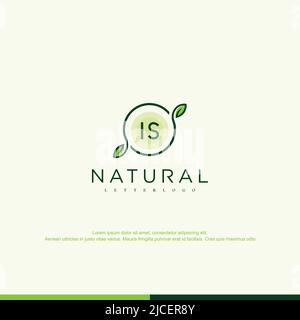 IS Initial natural logo template vector Stock Vector