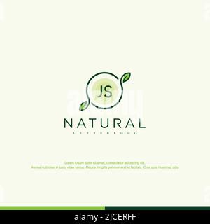 JS Initial natural logo template vector Stock Vector