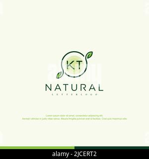 KT Initial natural logo template vector Stock Vector