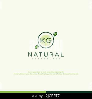 KG Initial natural logo template vector Stock Vector
