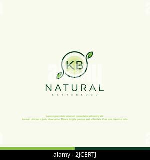 KB Initial natural logo template vector Stock Vector