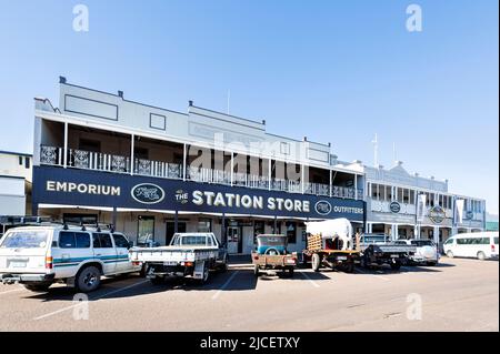 View of the Station Store in Longreach main street in CBD, Queensland, QLD, Australia Stock Photo