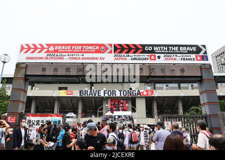 Tokyo, Japan. 11th June, 2022. General view Rugby : JAPAN RUGBY CHARITY MATCH 2022 between EMERGING BLOSSOMS 31-12 TONGA SAMURAI XV at Prince Chichibu Memorial Stadium in Tokyo, Japan . Credit: AFLO SPORT/Alamy Live News Stock Photo