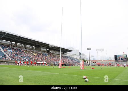 Tokyo, Japan. 11th June, 2022. General view Rugby : JAPAN RUGBY CHARITY MATCH 2022 between EMERGING BLOSSOMS 31-12 TONGA SAMURAI XV at Prince Chichibu Memorial Stadium in Tokyo, Japan . Credit: AFLO SPORT/Alamy Live News Stock Photo