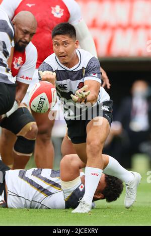 Tokyo, Japan. 11th June, 2022. Kaito Shigeno (EMERGING BLOSSOMS) Rugby : JAPAN RUGBY CHARITY MATCH 2022 between EMERGING BLOSSOMS 31-12 TONGA SAMURAI XV at Prince Chichibu Memorial Stadium in Tokyo, Japan . Credit: AFLO SPORT/Alamy Live News Stock Photo