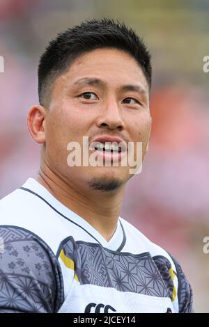 Tokyo, Japan. 11th June, 2022. Kaito Shigeno (EMERGING BLOSSOMS) Rugby : JAPAN RUGBY CHARITY MATCH 2022 between EMERGING BLOSSOMS 31-12 TONGA SAMURAI XV at Prince Chichibu Memorial Stadium in Tokyo, Japan . Credit: AFLO SPORT/Alamy Live News Stock Photo