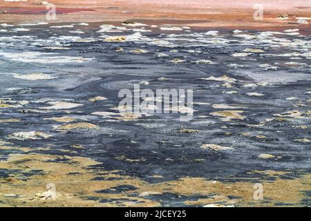 Ground pollution by oil spill Stock Photo