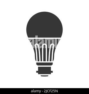 LED light lamp bulb vector filled silhouette icon Stock Vector