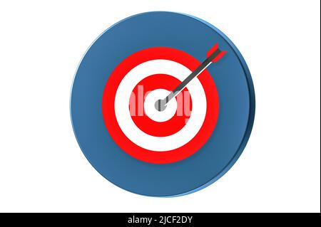 Blue Target sign isolated on white. Success. business goal achievement symbol, high resolution icon Stock Photo