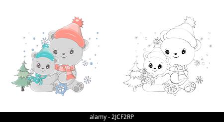 Premium Vector  Bear cartoon animal cute kawaii doodle coloring page  drawing