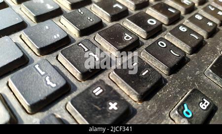 BLACK COLOR COMPUTER KEYBORDS WITH LETTERS Stock Photo
