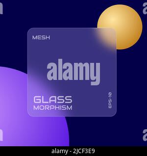 Transparent frame in glassmorphism style. Place for your texts. Vector illustration. Stock Vector