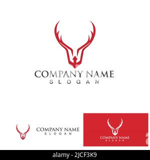 Deer Antlers Logo Template Illustration Design. Stock Vector