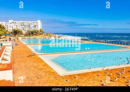 View of Pavilion Public Swimming Pool on Sea Point promenade in Cape Town South Africa Stock Photo