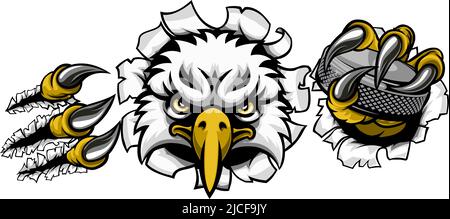 Eagle Ice Hockey Player Animal Sports Mascot Stock Vector