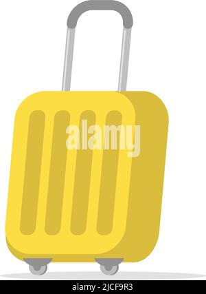 Yellow travel bag. Suitcase for tourism isolated on white background. Stock Vector