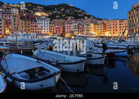 Port of Camogli, Rivera di Levante, Province of La Spazia, Liguria, Italy Stock Photo