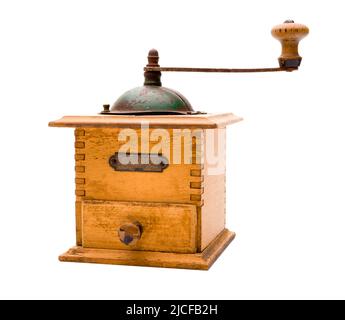 old coffee grinder isolated on white background Stock Photo