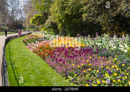 England, London, St.James's Park, Summer Flowers in Bloom Stock Photo