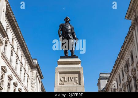 England, London, Whitehall, Clive of India Statue Stock Photo