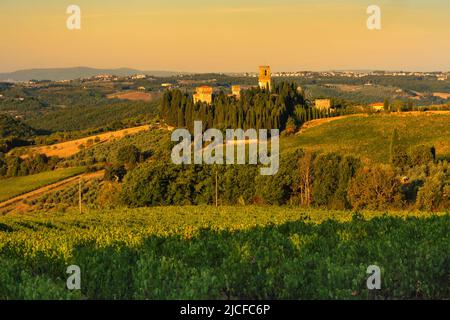 Abbey of San Michele Arcangelo a Passignano, Badia a Passignano, Chianti, Province of Firenze, Tuscany, Italy Stock Photo