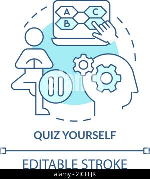 Quiz yourself turquoise concept icon Stock Vector
