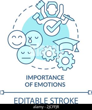 Importance of emotions turquoise concept icon Stock Vector