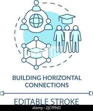 Building horizontal connections turquoise concept icon Stock Vector