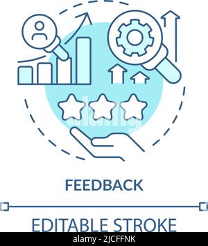 Feedback turquoise concept icon Stock Vector