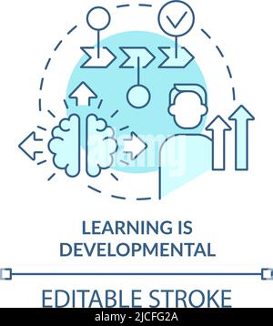 Learning is developmental turquoise concept icon Stock Vector