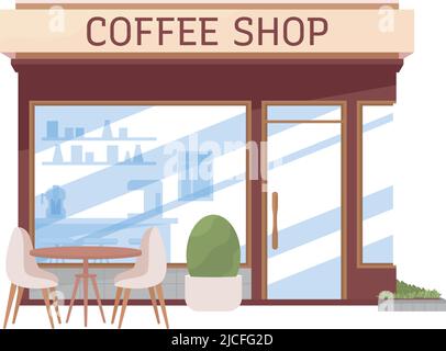 Coffee shop semi flat color vector object Stock Vector