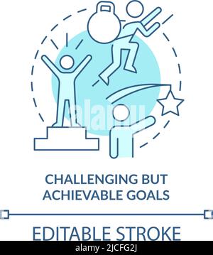Challenging but achievable goals turquoise concept icon Stock Vector