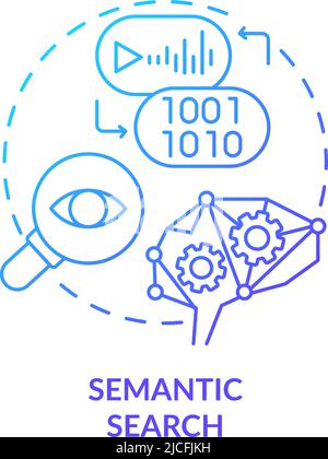 Semantic search blue gradient concept icon Stock Vector