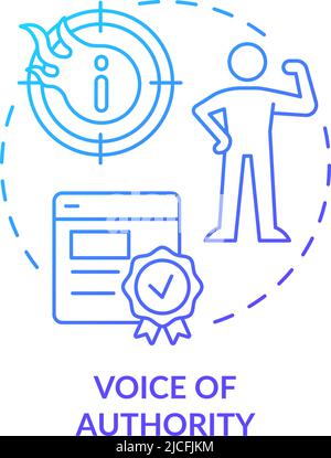Voice of authority blue gradient concept icon Stock Vector