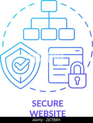 Secure website blue gradient concept icon Stock Vector